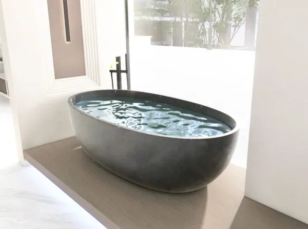 CM 7122 Grey freestanding bathtub 67 in