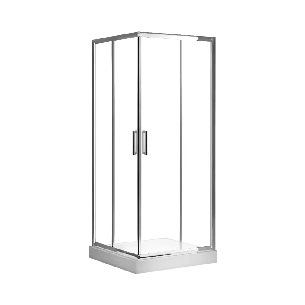 32X32 Square chrome shower with base