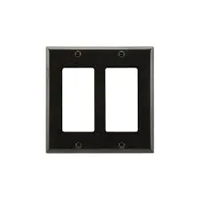 2 Gang plate black PJ262BK-SP-L2