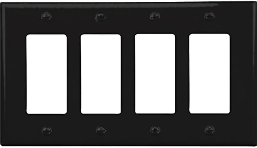 4 Gang plate black PJ264BK