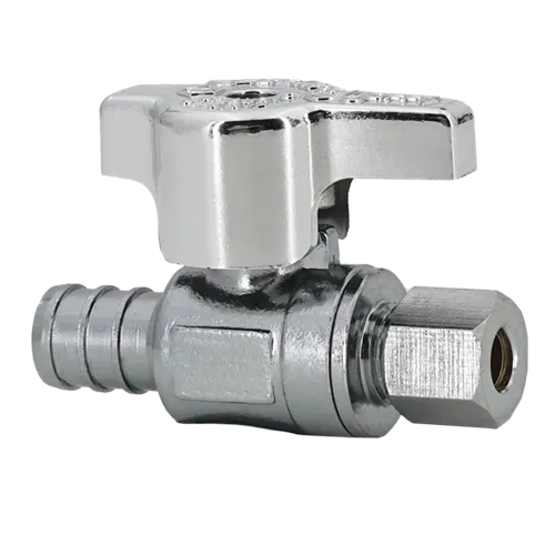 Quater turn straight stop valve 1/2 Pex x 1/4 OD Comp
