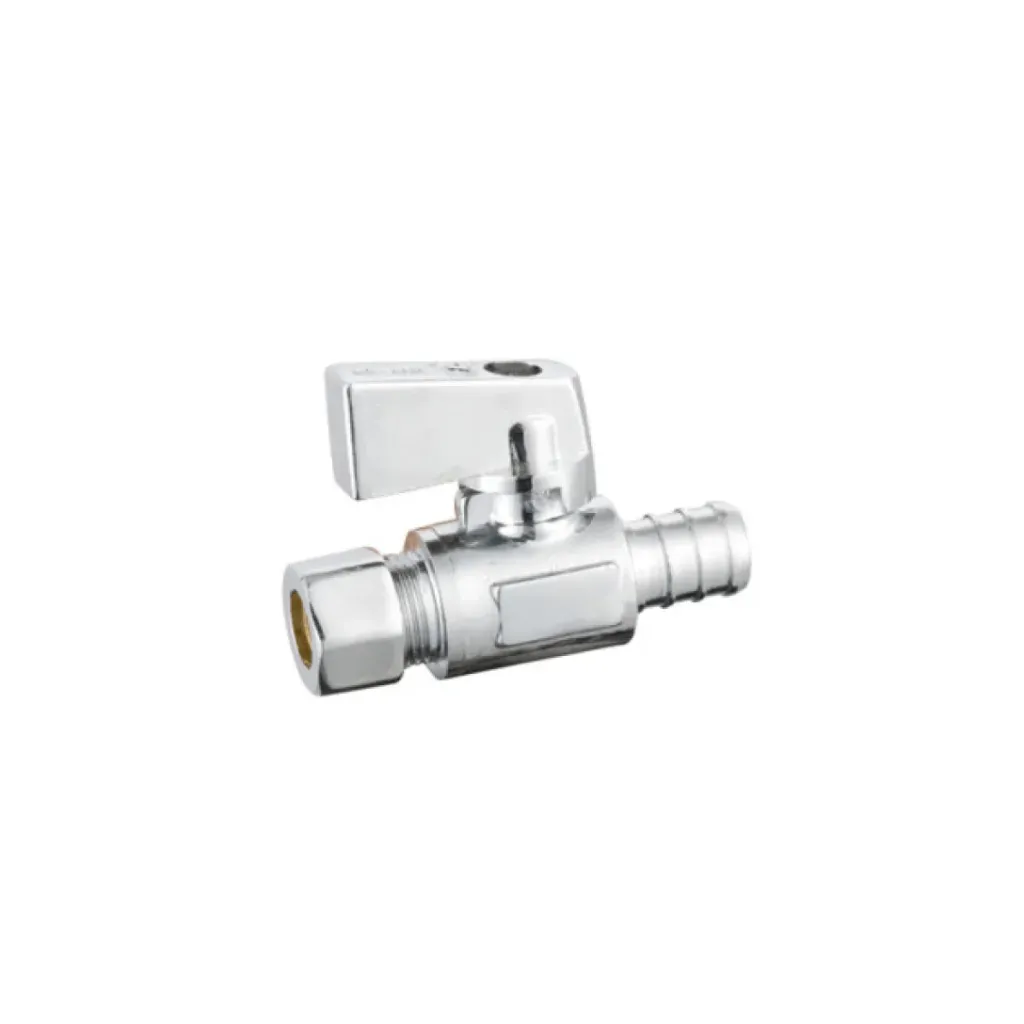 Straight stop valve 1/2 Pex x 3/8 Pex OD Comp