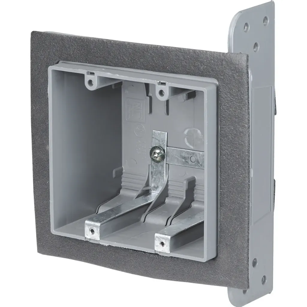 2 gang plastic device box with foam