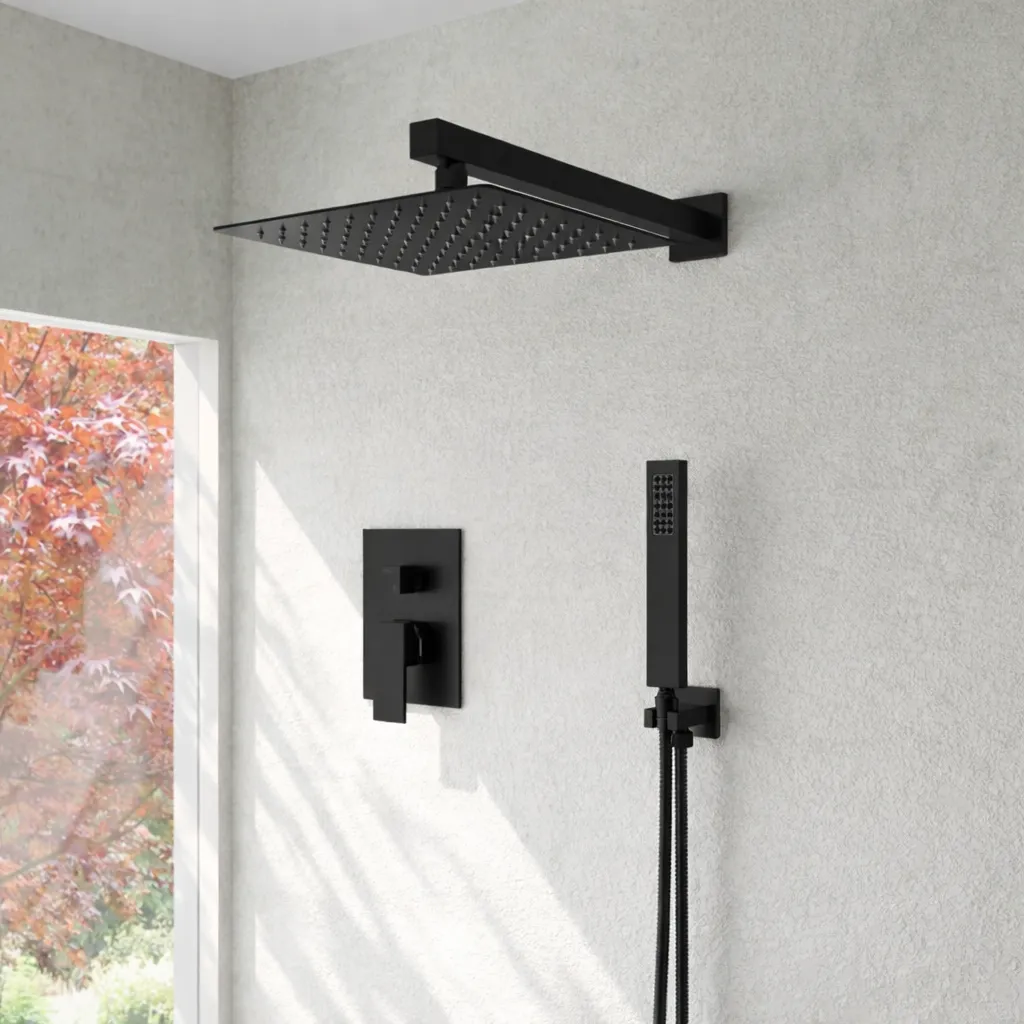 Black Rain Shower Set