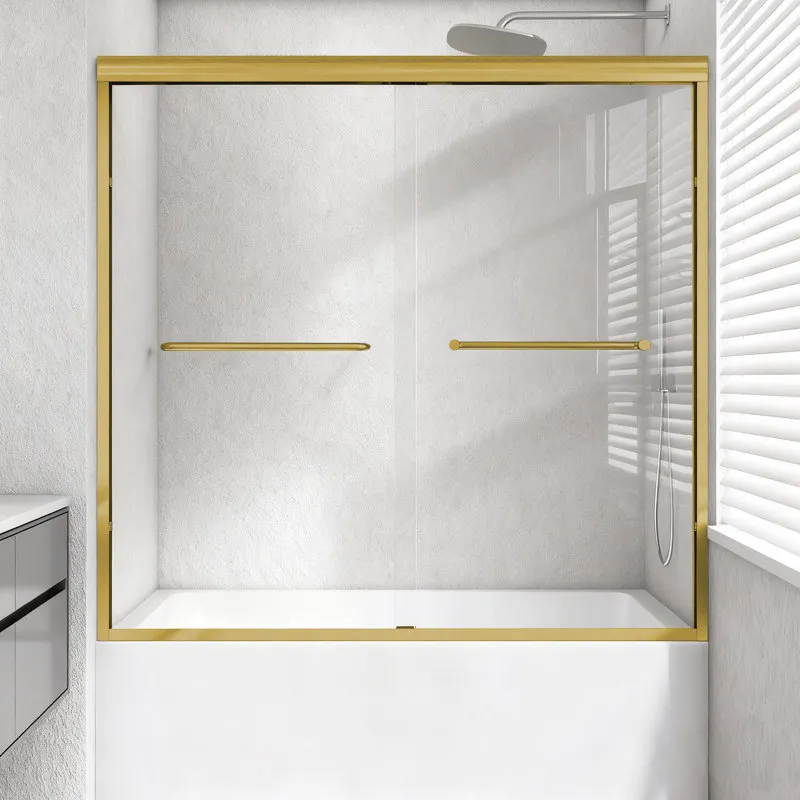 Framed 60 x 60 shower door gold