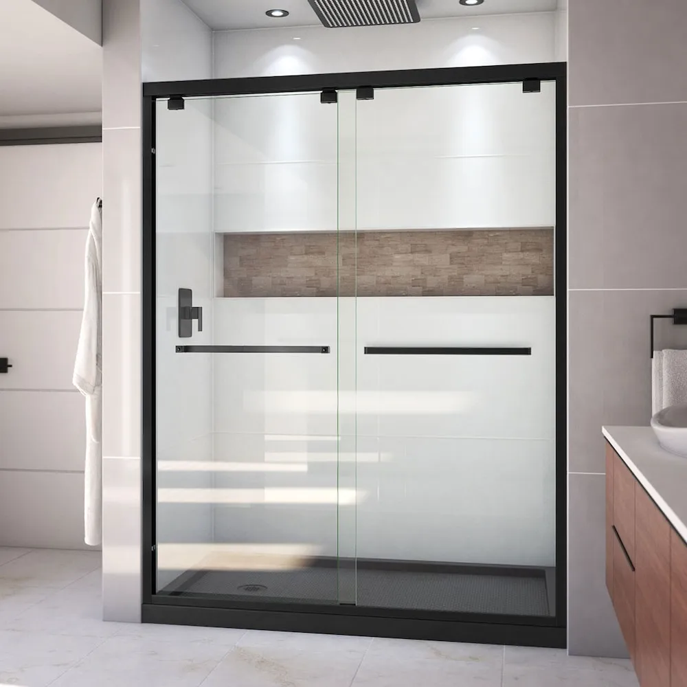 Framed 60 x 72 shower door black