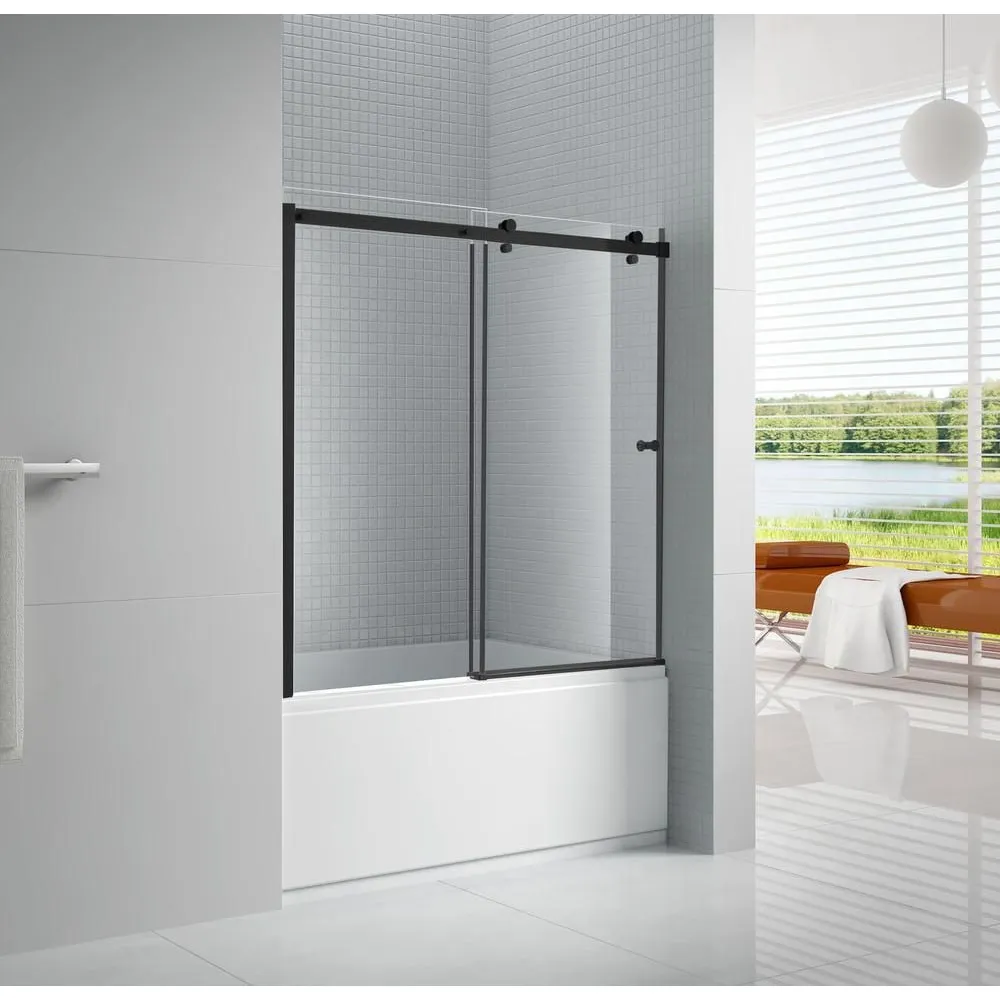 Frameless 60 x 64 shower door black