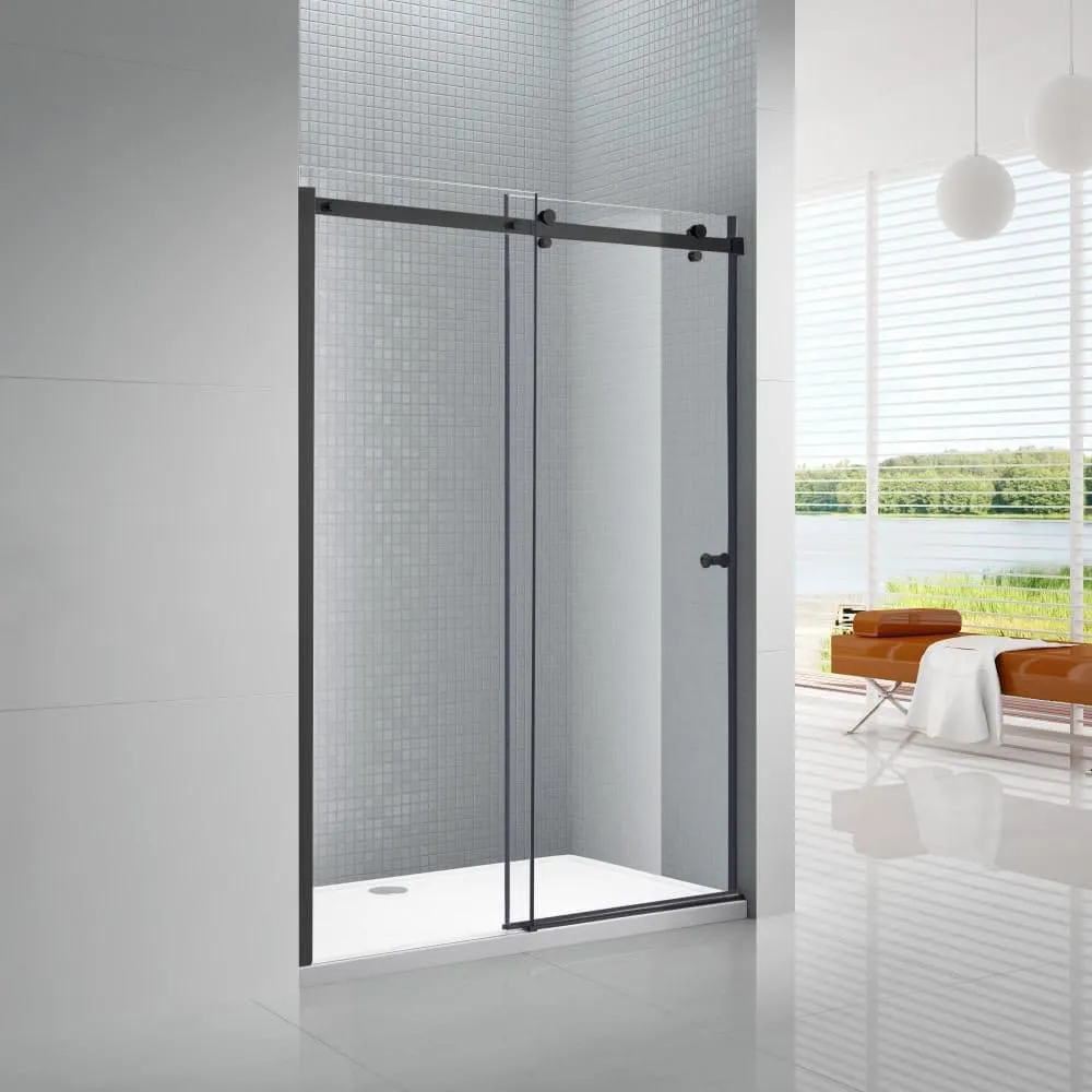 Frameless 60 x 72 shower door black